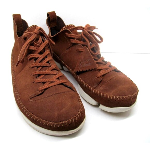 Clarks Originals  Mens Brown Nubuck Lace Up Vibram Sole Moccasins Size US 12 M - Picture 1 of 16